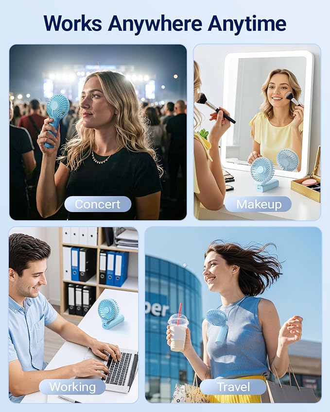 SWEETFULL Handheld Portable Fan, 5000mAh Rechargeable Battery, 6 Speed Wind - Image 5