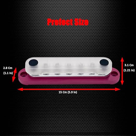 7 x M6 Studs Power Distribution Block Bus Bar 12V, Ampper 5.9" HD 150A Marine - Image 5