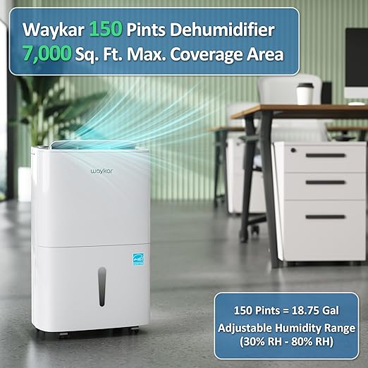 Waykar 150 Pints 2025 Energy Star Dehumidifier - Image 2