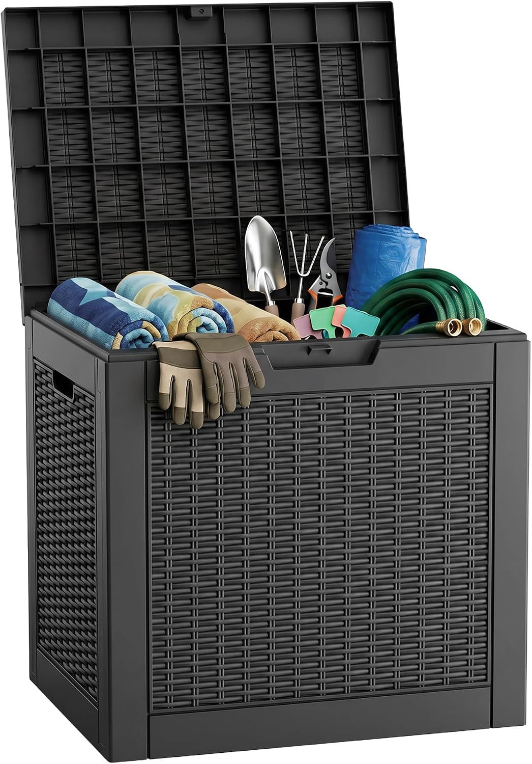 patiozen 37 gallon deck box,waterproof resin outdoor storage, main product view