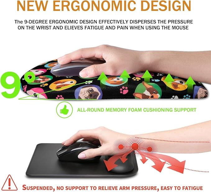 BOCHEERY Ergonomic Mouse Pad Wrist Support, Upgrade Mousepad - Image 5