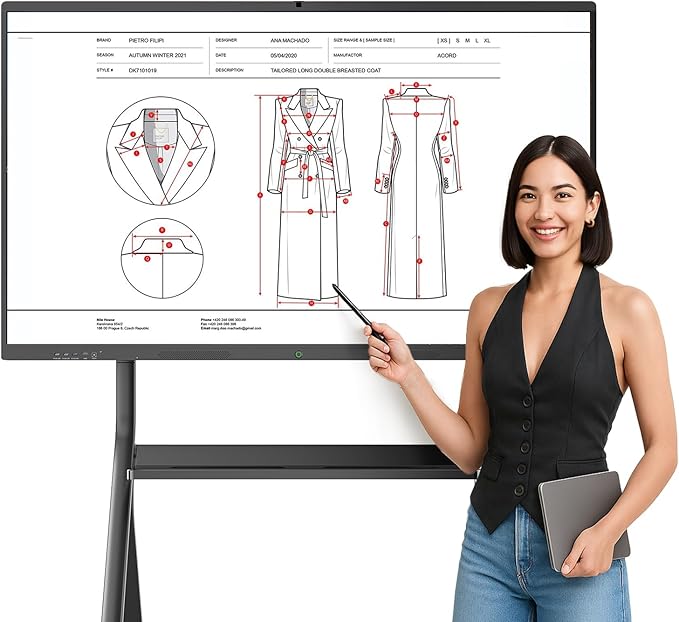 55" Smart Board, Interactive Whiteboard, 4K UHD Touchscreen, Android 13 by QIXZOCV