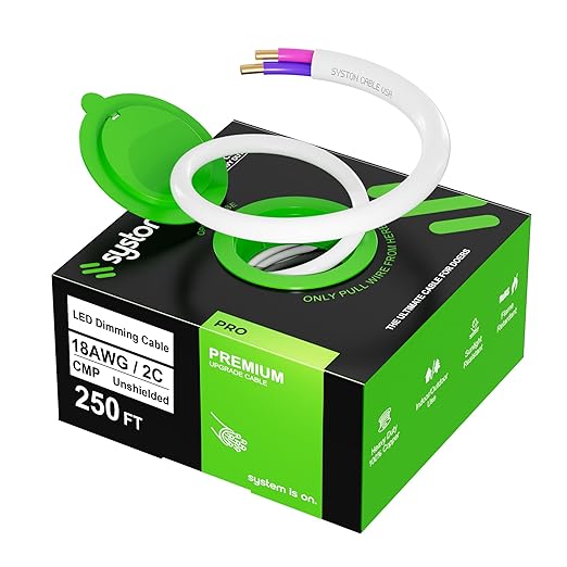 Syston Cable Technology 18/2 LED Lighting Dimmer Dimming Luminaire Control Wire by SystonCableTechnology