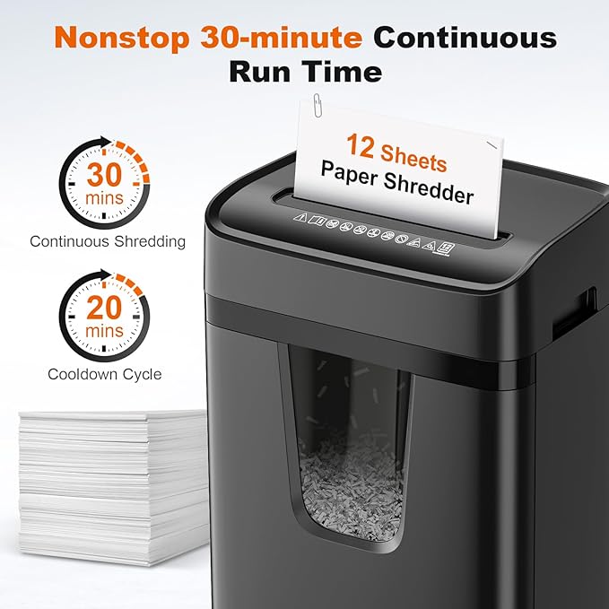 Bonsaii 12-Sheet Micro-Cut Paper Shredders - Image 2