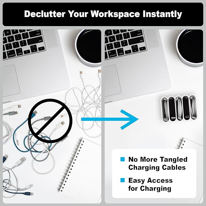 Cable Management Organizer Cord Management, Durable Plastic Connectable Cable - Image 6