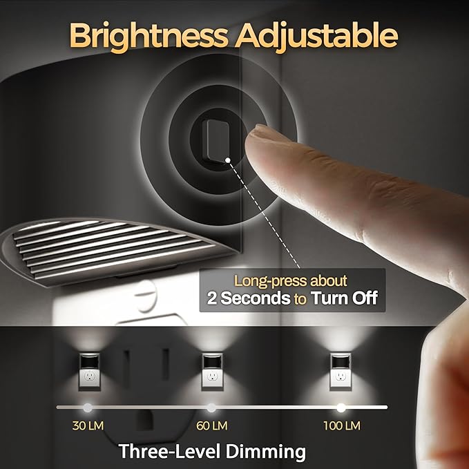 DORESshop LED Night Light, Night Lights Plug into Wall, 3 Level Brightness - Image 2