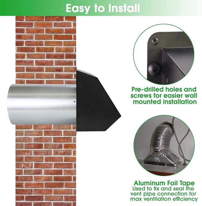 3 Inch Dryer Vent Cover Wall Vent Hood - Image 6