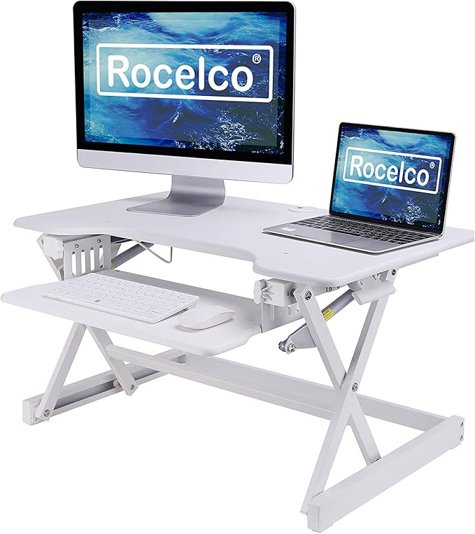 Rocelco 32" Height Adjustable Standing Desk Converter BUNDLE - Image 6