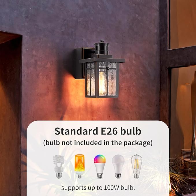 Myhaptim Porch Lights with GFCI Outlet, Dusk to Dawn Motion Sensor Outdoor - Image 6