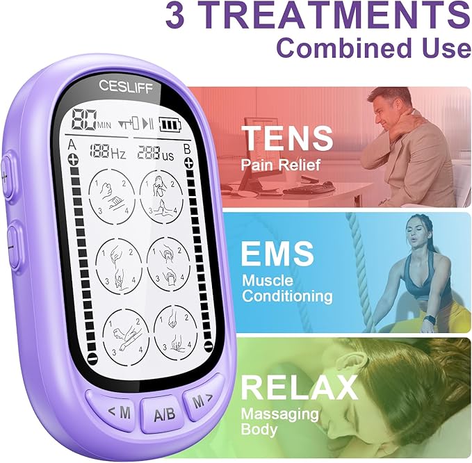 Dual Channel TENS EMS Unit TENS & PMS Unit - Image 3