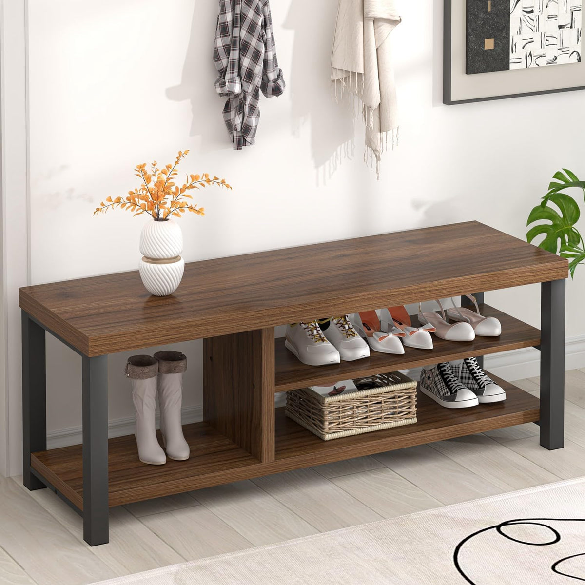 foluban entryway bench, modern wood shoe bench for, main product view