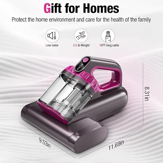 BYHUME Mattress Vacuum Cleaner, 17Kpa 650W Bed Vacuum Cleaner, 273nm UV-C Light - Image 9