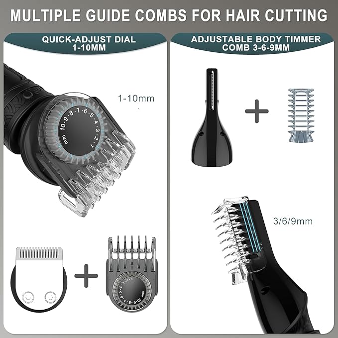Scttomon Beard Trimmer for Men Professional Mens Beard Grooming Kit T-Blade - Image 5
