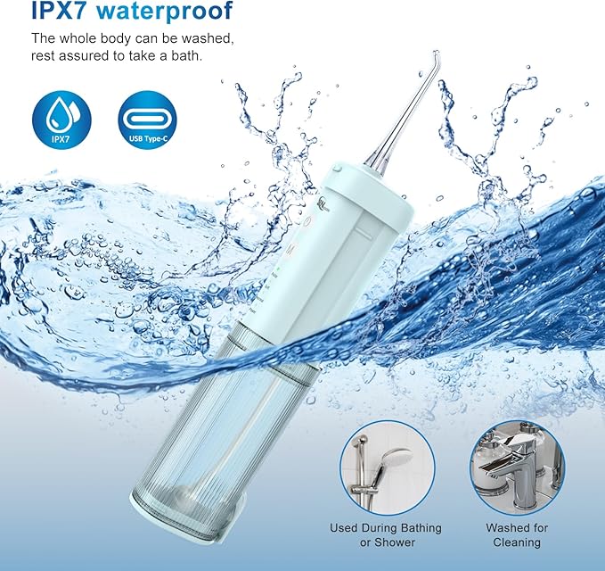 JNGOODS Mini Portable Water Flosser Oral Irrigator Water Teeth Cleaner Pick - Image 6