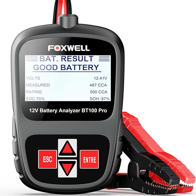FOXWELL BT100 Pro Car Battery Tester, 12V Battery Load Tester, 100-1100CCA by FOXWELL