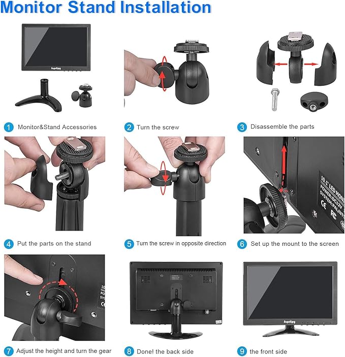 Suprlipy 10 inch FHD Small IPS Monitor LCD Display Screen 1920x1200 60Hz 16:10 - Image 9