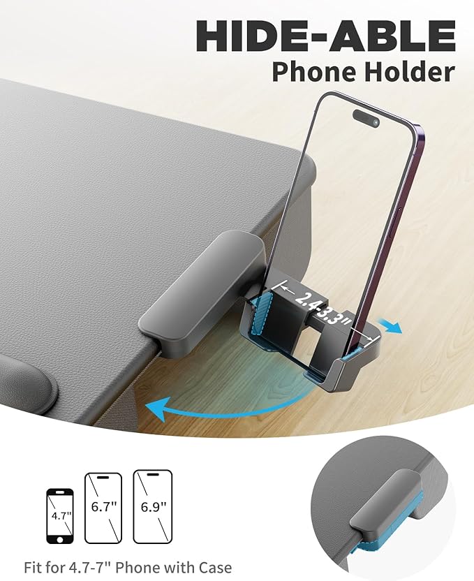 SAIJI Lap Desk with Cushion, Computer Laptop Stand, Lap Laptop Table, Built-in - Image 3