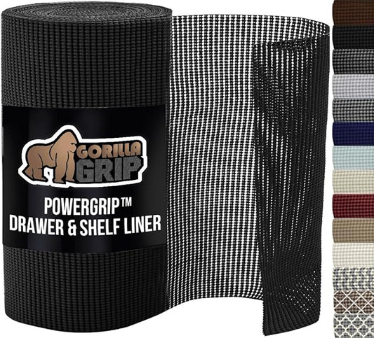 GORILLA GRIP powerGRIP Drawer Shelf and Cabinet Liner, Thick Strong Hold by GorillaGrip