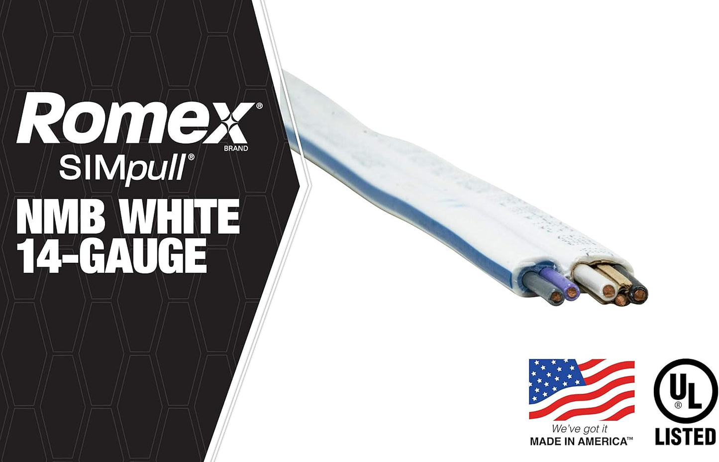 Southwire 14/3 Romex Brand Simpull Solid 50ft NM-B Cable and Newhouse 1-Gang 14cu in PVC Electrical Outlet Box