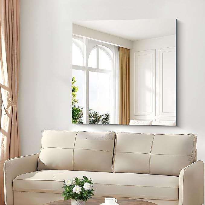 CILIBER Frameless Mirror, 39x39 inch Square Bathroom Mirrors - Image 6