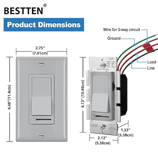 BESTTEN 10 Pack Dimmer Wall Light Switch, Compatible - Image 6