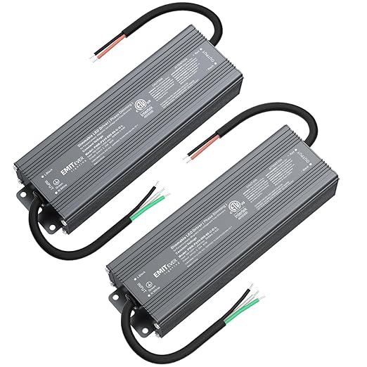 EMITEVER Triac Dimmable LED Driver, 2 Packs 80W Power Supply, AC 120V to DC 24V by EMITEVER