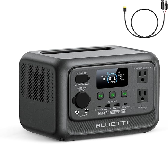BLUETTI Elite 30 V2 Portable Power Station, 288Wh Solar Generator, 600W AC by BLUETTI