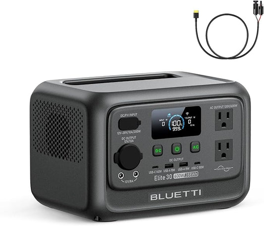 BLUETTI Elite 30 V2 Portable Power Station, 288Wh Solar Generator, 600W AC by BLUETTI