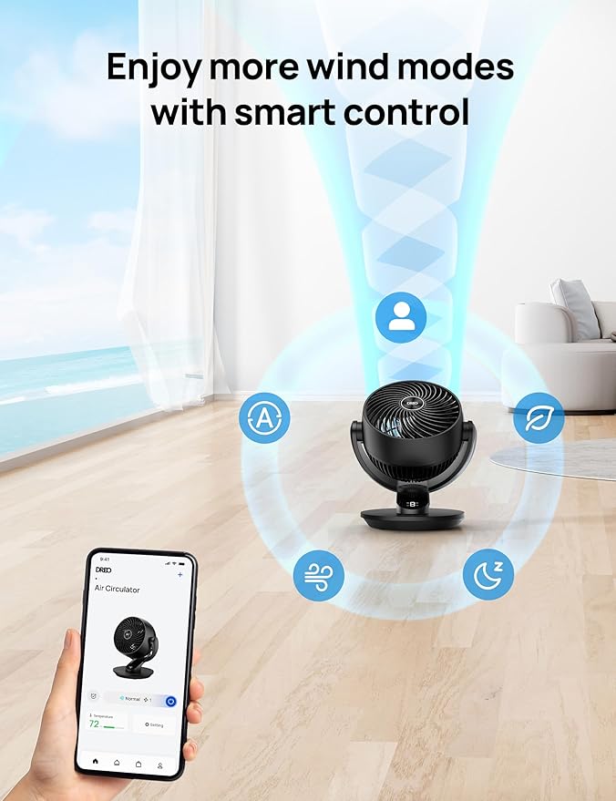 Dreo Smart Fan for Bedroom, 120° Vertical and 90° Oscillating Fan - Image 5