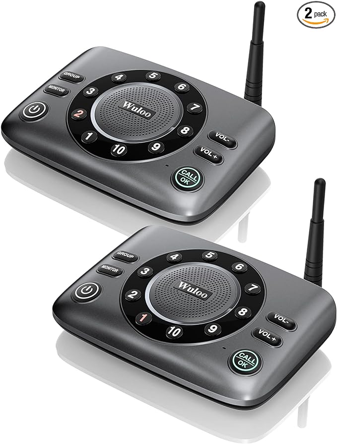 Hands-Free Intercoms Wireless for Home Business, Wuloo Upgrade Two Way Audio by Wuloo