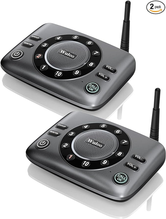Hands-Free Intercoms Wireless for Home Business, Wuloo Upgrade Two Way Audio by Wuloo