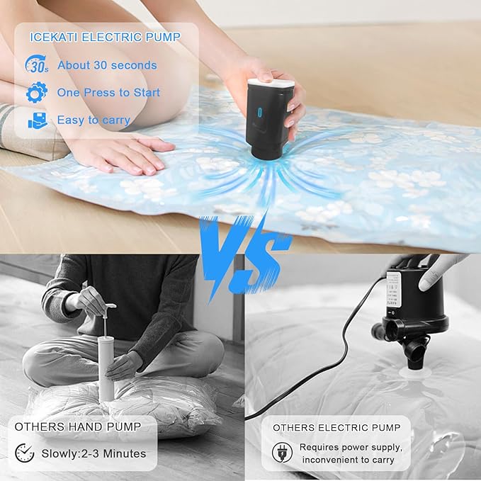 Portable Pump for Vacuum Storage Bags Electric Travel Vacuum Pump for Various - Image 2