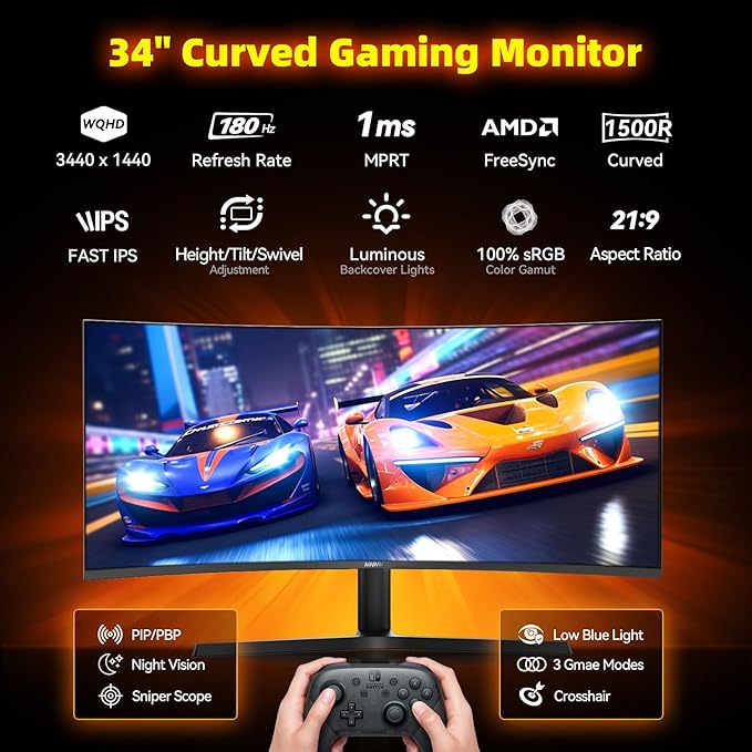 MNNM 34 Inch Ultrawide Gaming Monitor - Image 2