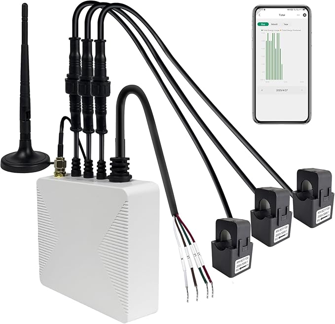 Smart Home Energy Monitor with 3 200A Clamps EdgeAnt, Real-Time Accurate Energy by EdgeAnt