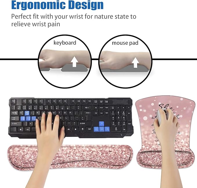 Ergonomic Mouse Pad Wrist Support and Keyboard Wrist Rest Set - Image 7