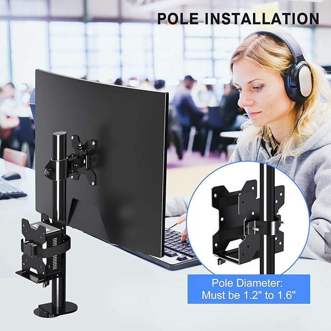 Pholiten Adjustable Thin Client Mini PC Mount Bracket, CPU VESA Under Desk and - Image 3