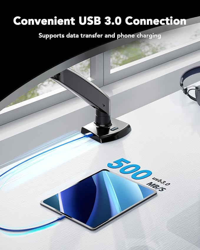 HUANUO Single Monitor Arm for 13-35 inch Screens, Ultrawide Computer Monitor - Image 5