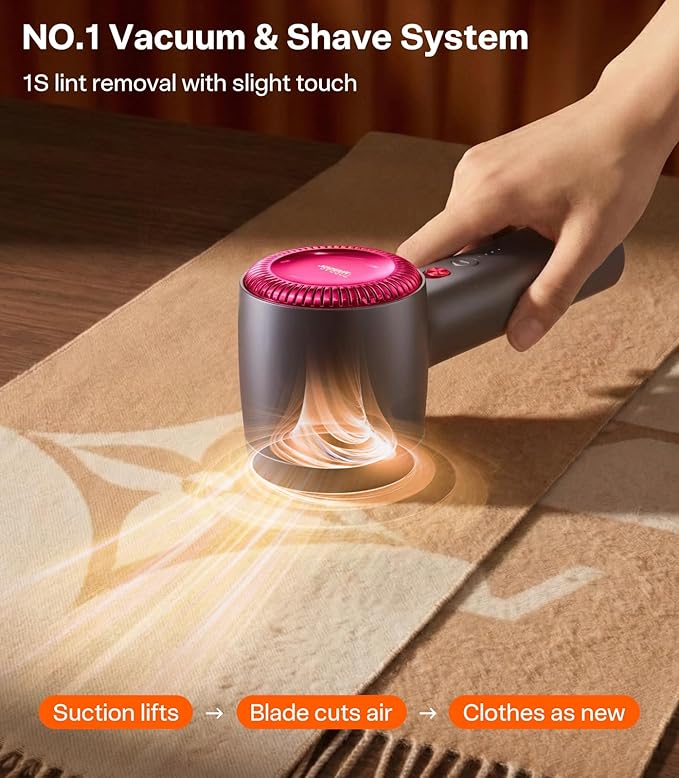 TORRAS Rechargeable Fabric Shaver Electric Lint Remover 3-Speed Remove Fuzz - Image 5