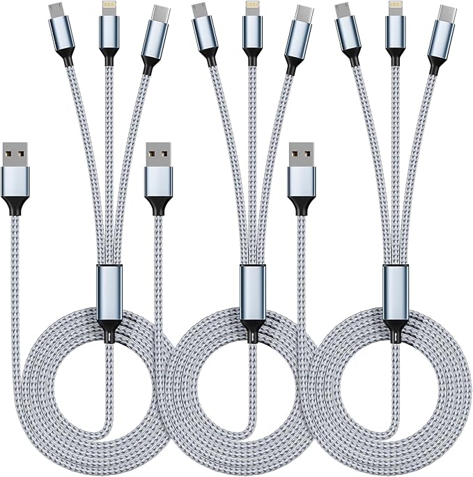 IDISON Multi Charging Cable, 3 in 1 Charging Cable Nylon Braided Multiple USB by IDISON