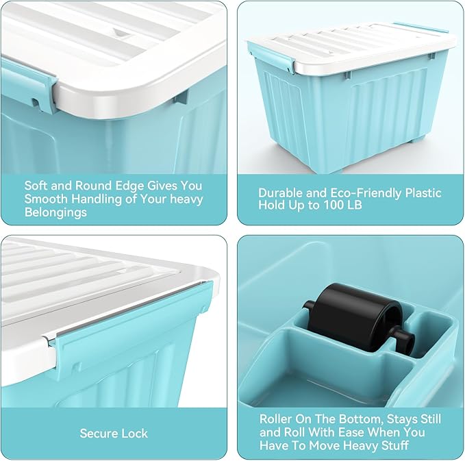 Nazhura 72 Quart Plastic Storage Bin, Stackable and Nestable Storage Boxes - Image 8