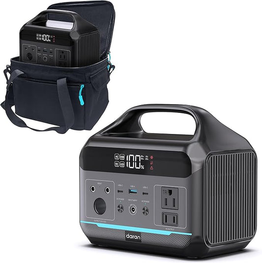 Portable Power Station 288Wh LiFePO4 Battery, 600W Power Bank by DARAN