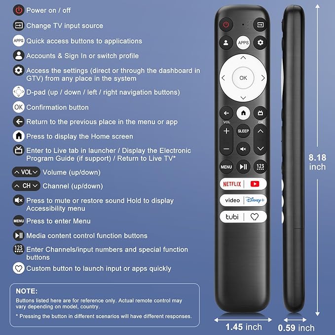 Replacement Only for Hisense-Google-TV-Remote, for Hisense Mini-LED QLED ULED - Image 7