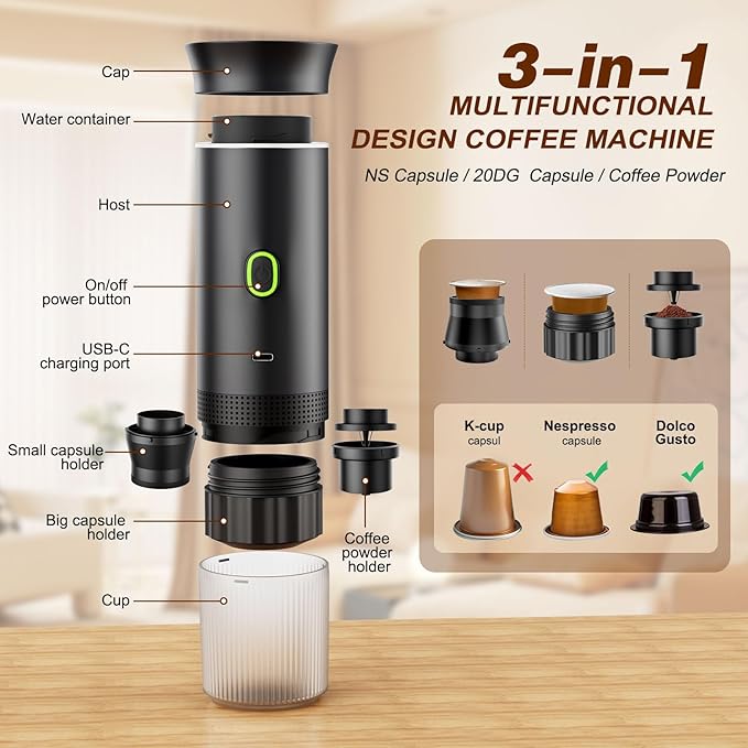 Portable Battery Espresso Coffee Maker - Image 4