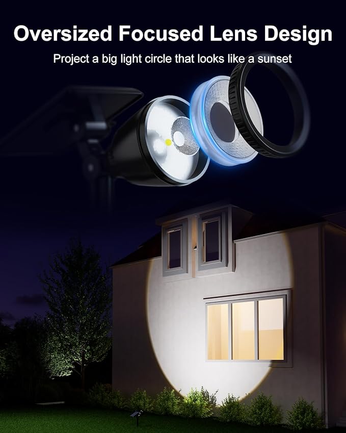 Solar Powered Sunset Spotlight Outdoor Waterproof Spot LED Accent Landscape - Image 2