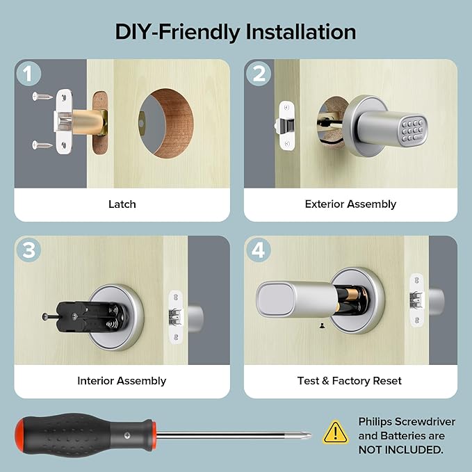 ThorBolt Door Lock Knob with Keypad Keyless Entry Door Knob Electric Coded - Image 6