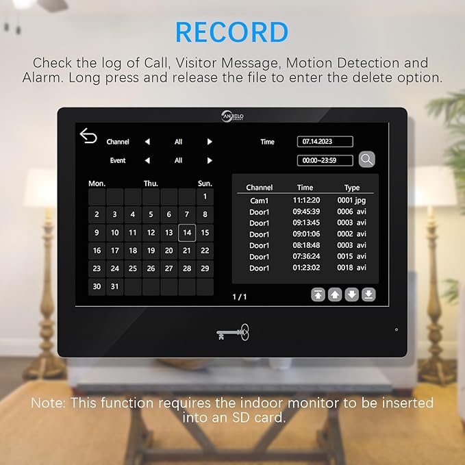 Wired Video Apartment Intercom System, Door Phone Kit, 10 Inch Touch Monitor - Image 9