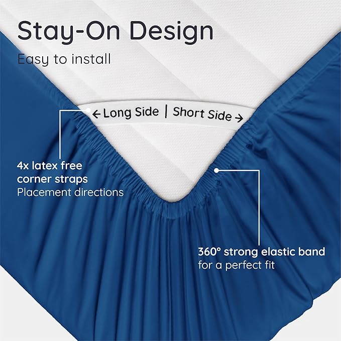 Bambaw 100% Viscose Derived from Bamboo Fitted Sheet Twin Size, Cooling Fitted - Image 5