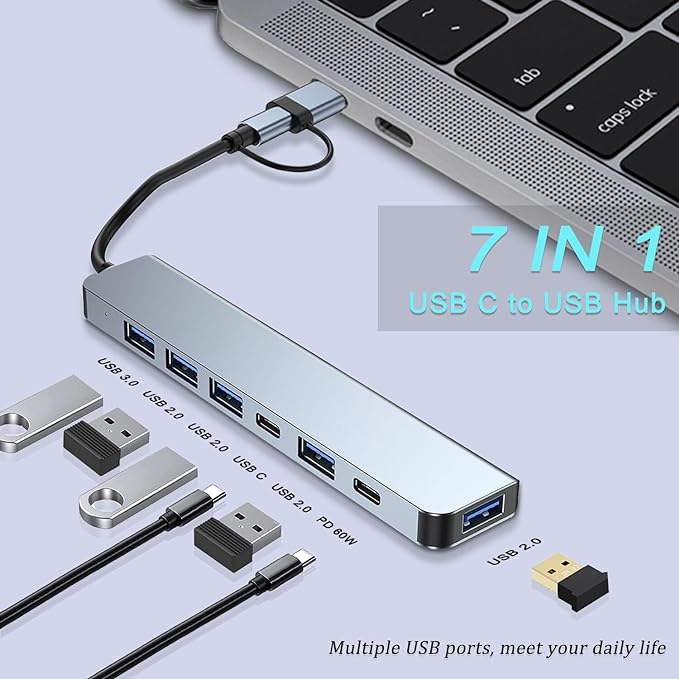 VIENON Aluminum USB C & USB Hub 7-in-1 - Image 2