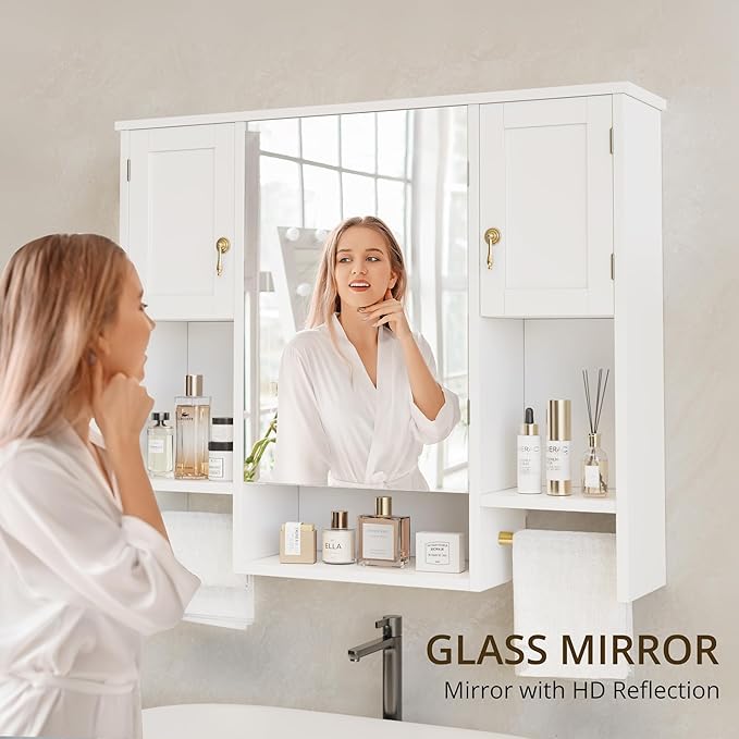 VECELO Bathroom Wall Cabinet - Image 4
