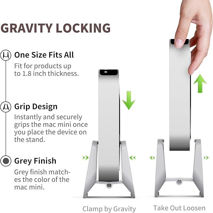 AFOOYO Mac Mini Stand, ABS Vertical Holder - Image 5
